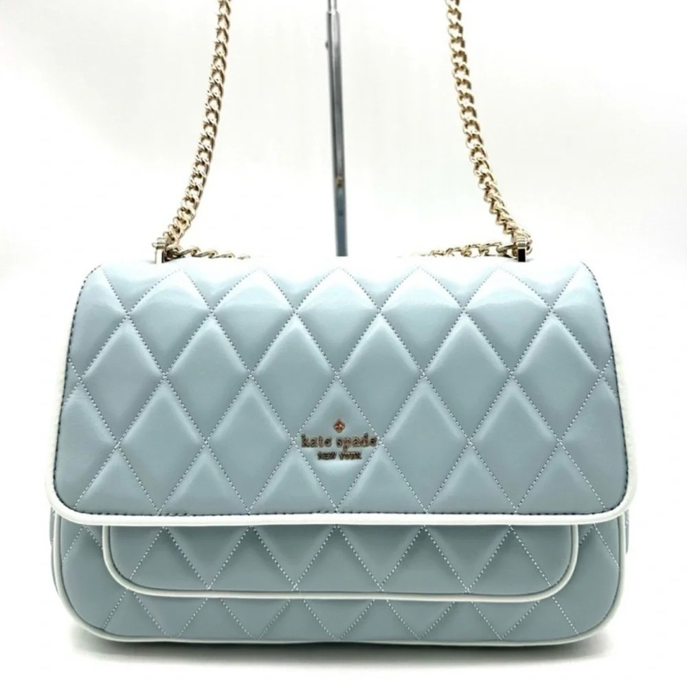 Kate Spade Colorblock Carey Quilted Leather Flap Shoulder Bag Wild Sage